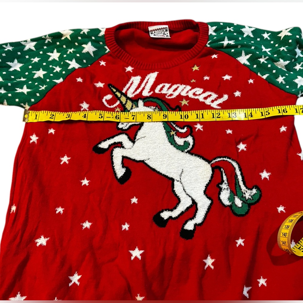 Christmas sweater magical unicorn girls 14/16 - Picture 3 of 8